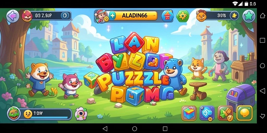 Screenshot gameplay seru dari ALADIN66 yang memperlihatkan puzzle menantang.