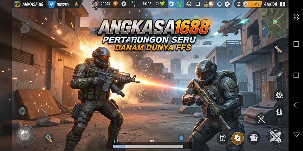 Tangkapan layar gameplay seru dari ANGKASA168 dengan aksi tembak-menembak intens.