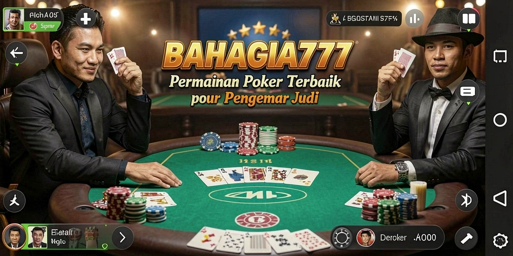 Screenshot gameplay BAHAGIA777 menampilkan aksi Poker yang menarik.
