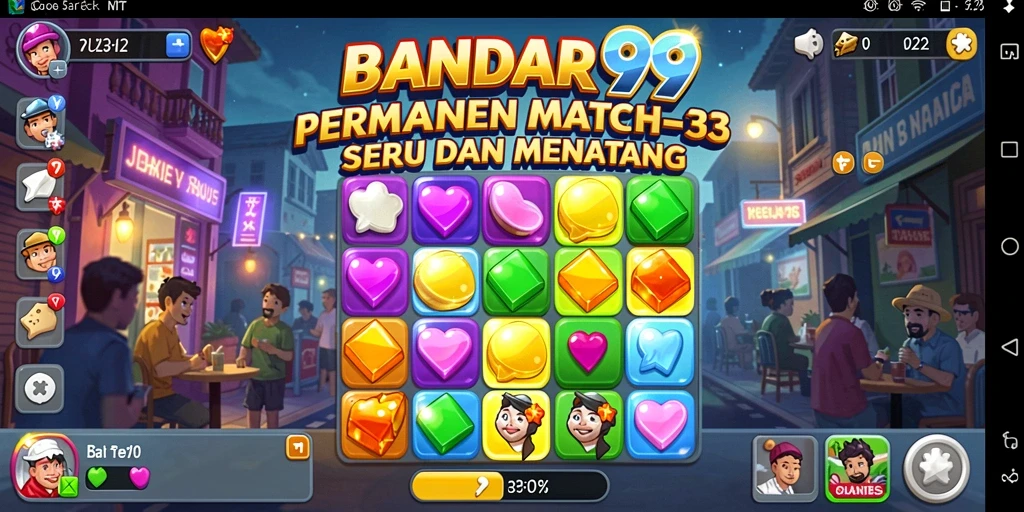 Screenshot utama BANDAR99 menampilkan gameplay seru dari Match-3.