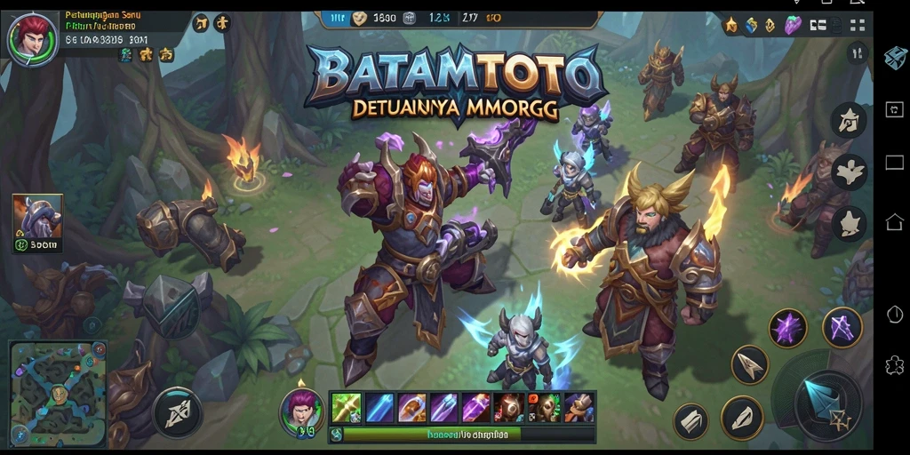 Screenshot gameplay menunjukkan pertempuran epik dalam dunia BATAMTOTO.