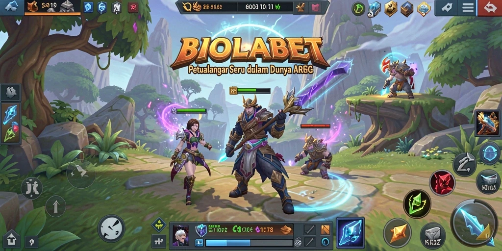 Tampilan gameplay epik dari BIOLABET yang menggambarkan dunia ARPG.