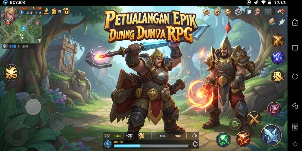 Tampilan gameplay BOY303 yang menarik dengan aksi pertarungan RPG.