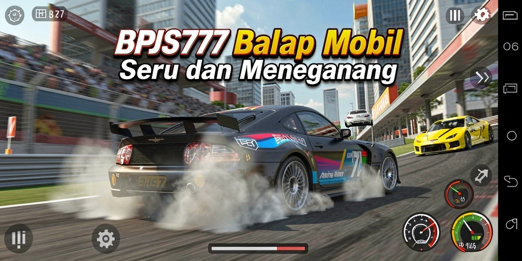 Tangkapan layar gameplay BPJS777 yang mendebarkan dan penuh aksi balap.