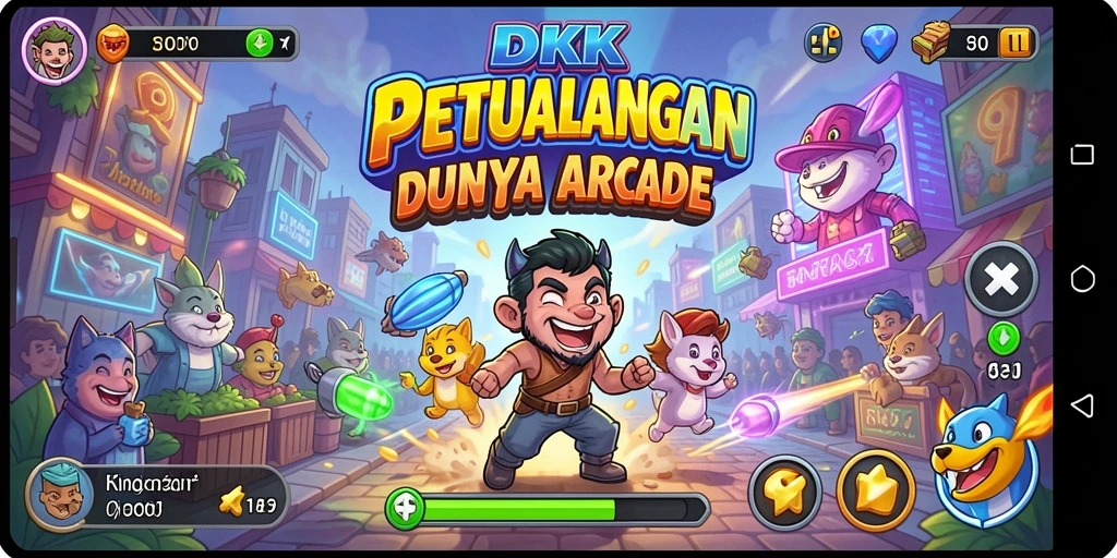 Screenshot menunjukkan gameplay DKK yang dinamis dan seru.