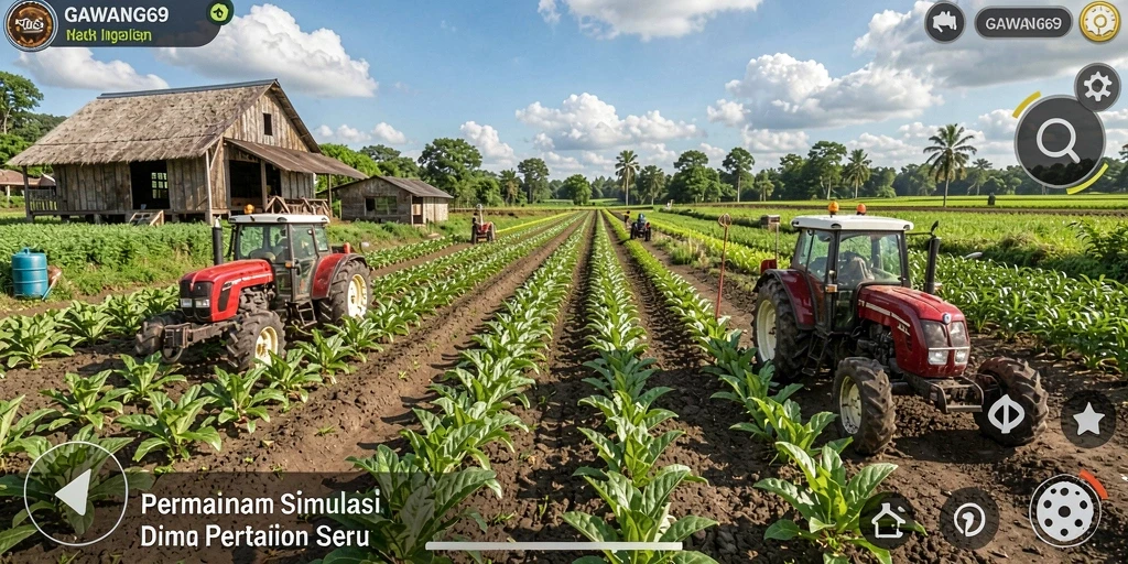 Screenshot gameplay GAWANG69 menampilkan aktivitas bertani yang menyenangkan.