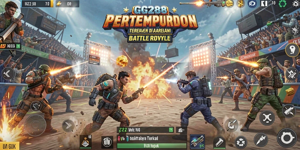 Tampilan gameplay seru dari GG288 dalam arena Battle Royale.