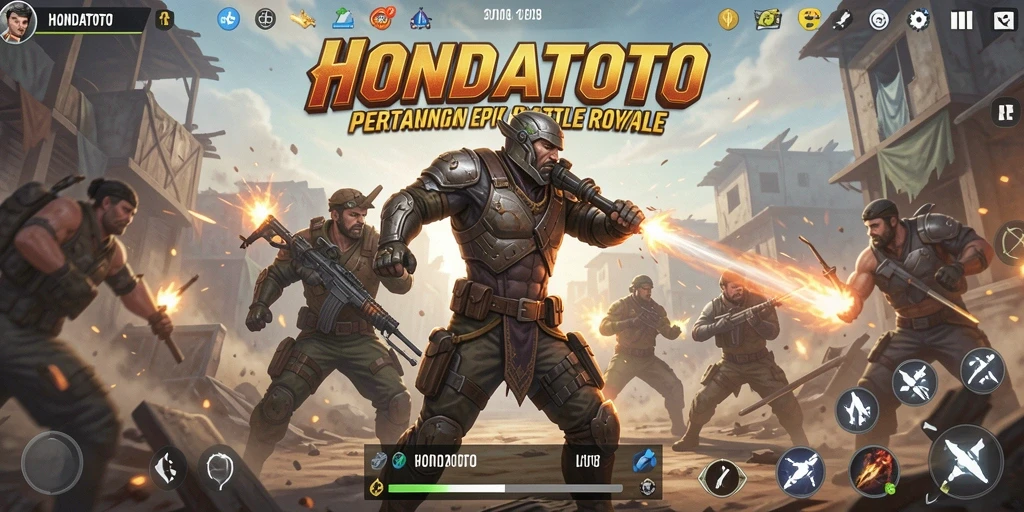 Gameplay seru HONDATOTO dalam aksi Battle Royale.