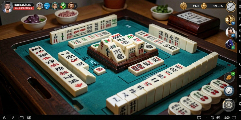 Screenshot utama IDRHOKI138 menampilkan aksi seru permainan Mahjong.
