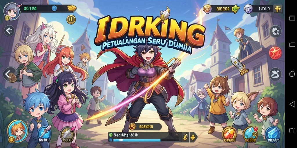 Tampilan gameplay seru dan karakter anime yang menawan.