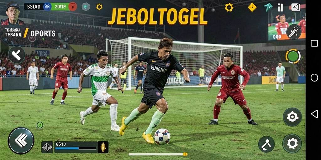 Screenshot gameplay JEBOLTOGEL menampilkan aksi olahraga yang menegangkan.