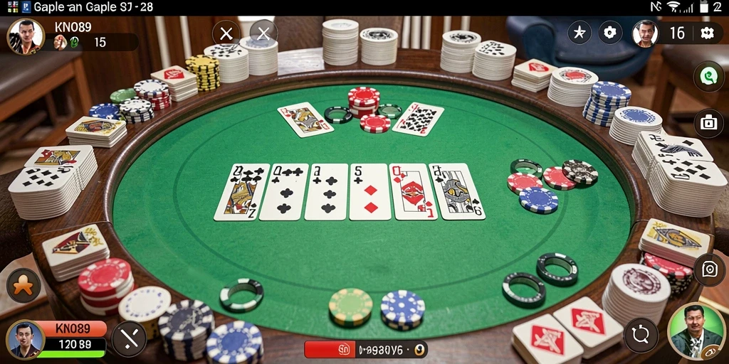 Tampilan gameplay KNO89 dengan suasana Gaple yang seru.