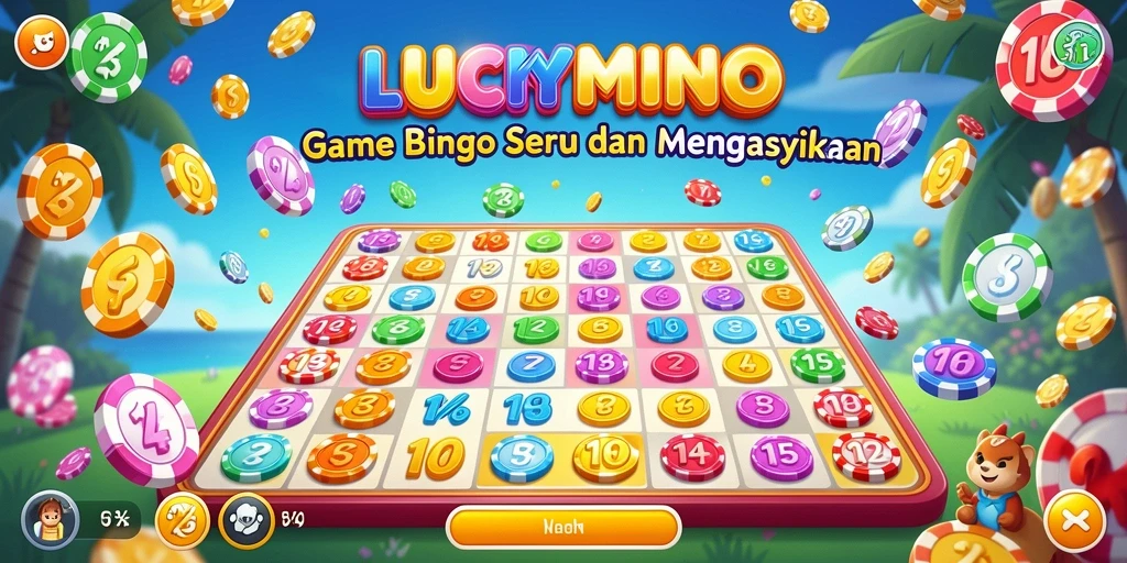 Tampilan gameplay seru di LUCKYMINO dengan momen menang Bingo.
