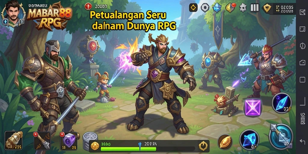 Tampilan gameplay RPG MABAR88 yang menakjubkan dan penuh aksi.