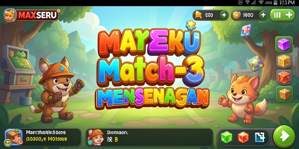 Tampilan gameplay menarik dari MAXSERU dengan suasana ceria.