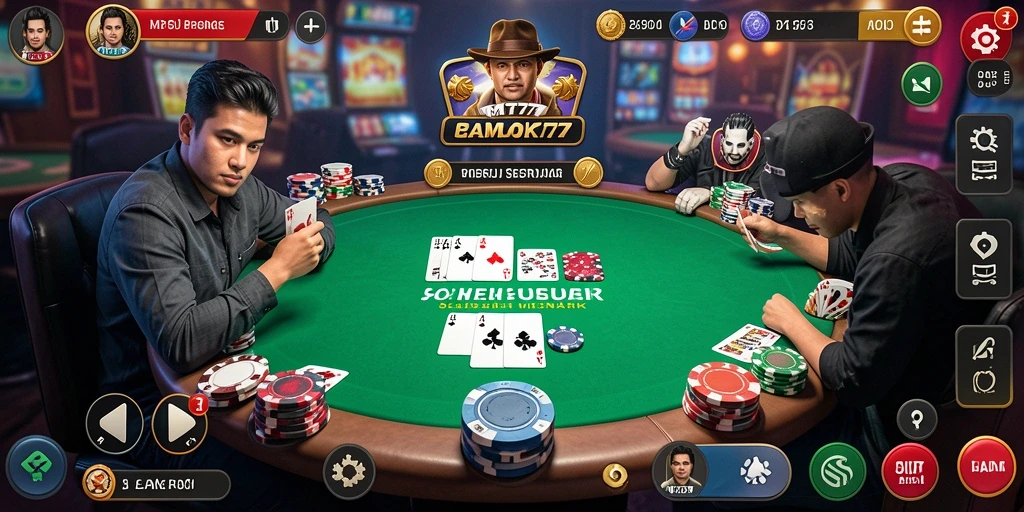 Screenshot gameplay Poker MT777 yang seru dan menarik.