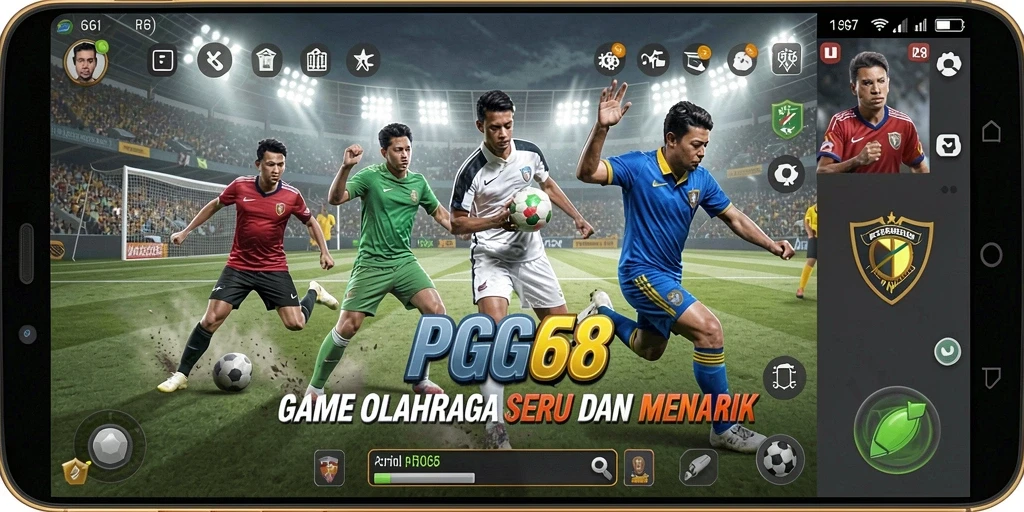 Screenshot PGG68 menampilkan aksi seru dalam permainan olahraga.