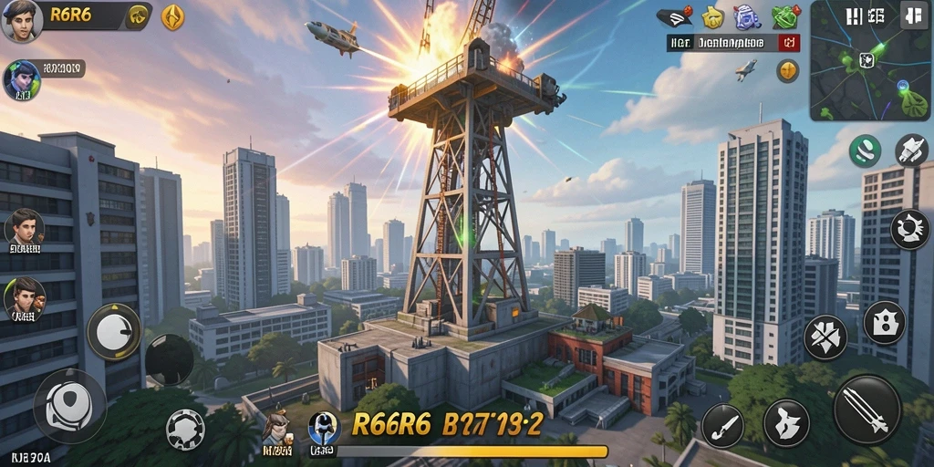 Screenshot permainan Tower Defense yang menegangkan dalam R6R6.