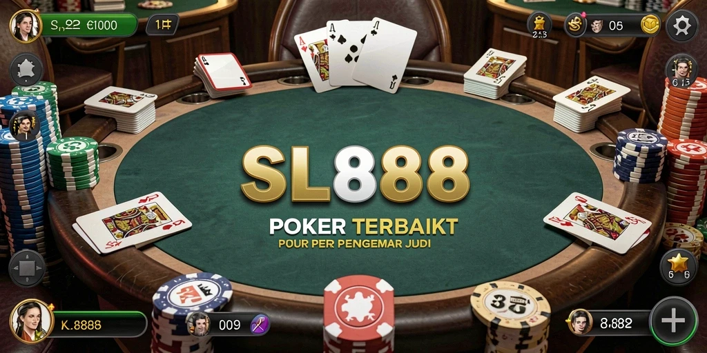 Tampilan gameplay Poker yang mendebarkan dan interaktif.