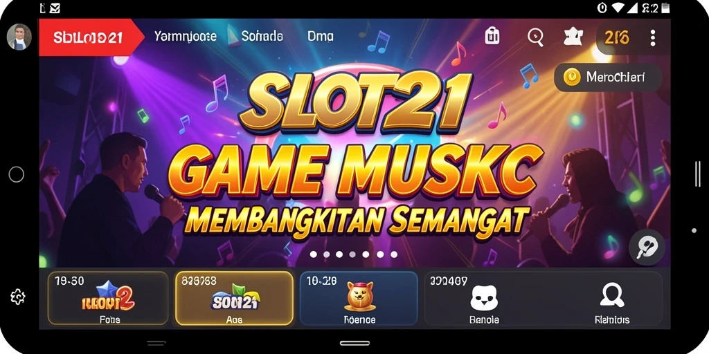 Screenshot utama SLOT21 menampilkan pemain yang menikmati gameplay Musik.