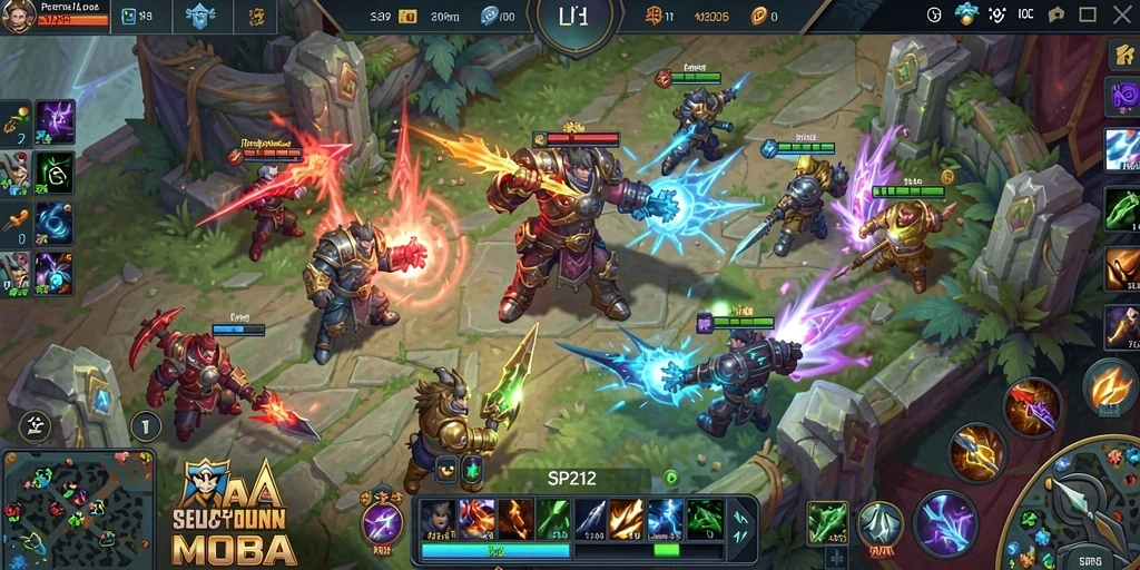 Screenshot gameplay SP212 yang menampilkan aksi pertempuran seru.