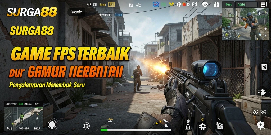 Screenshot gameplay SURGA88 menampilkan aksi mendebarkan dalam pertempuran FPS.