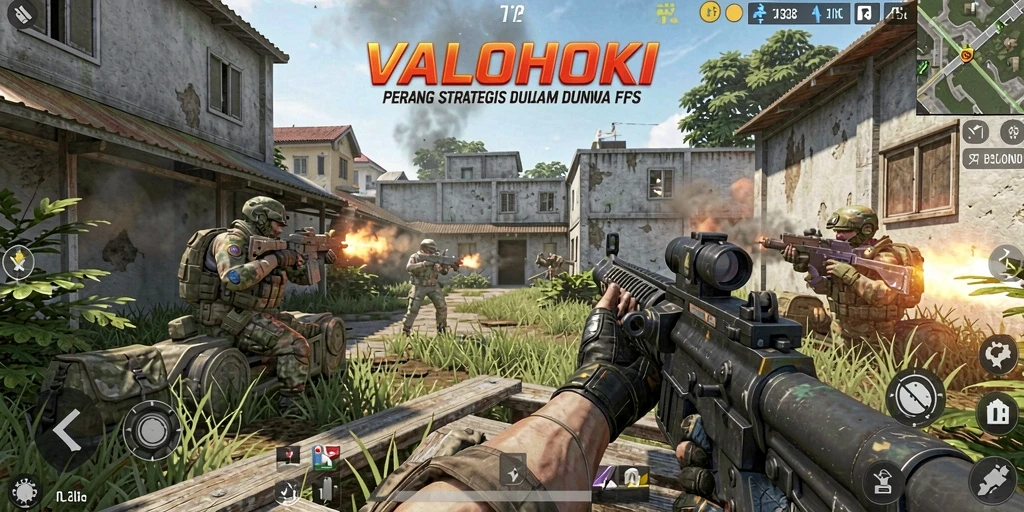 Tangkapan layar menunjukkan aksi seru dalam pertempuran FPS.