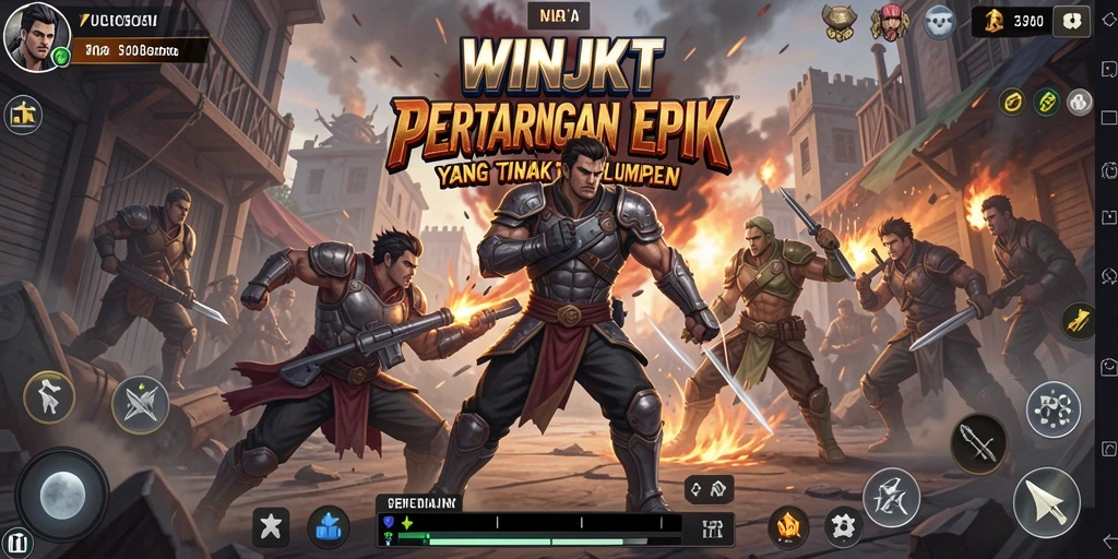 Gameplay WINJKT yang menegangkan dan seru saat bertarung.