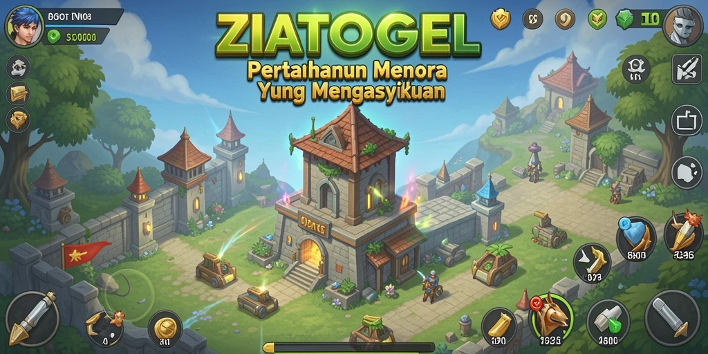 Gameplay ZIATOGEL menunjukkan pertahanan menara yang strategis dan mendebarkan.