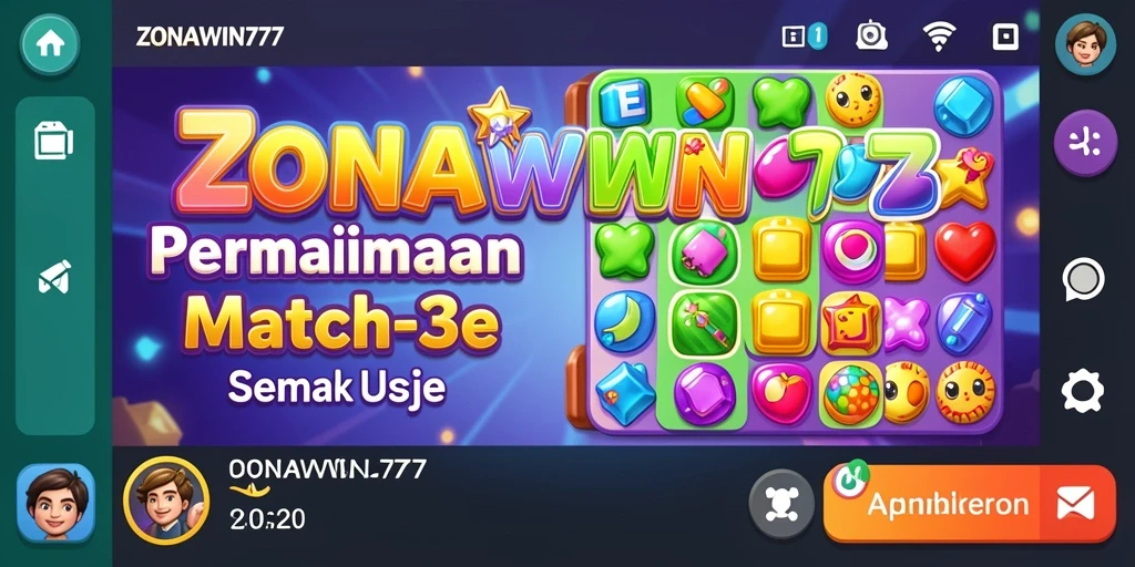 Tampilan gameplay seru dari ZONAWIN777 dalam aksi Match-3.